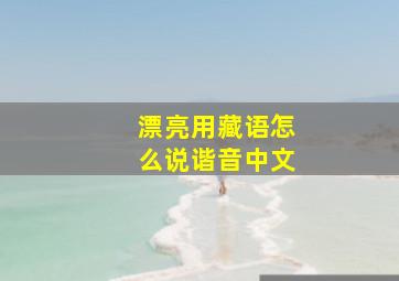 漂亮用藏语怎么说谐音中文