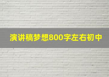 演讲稿梦想800字左右初中