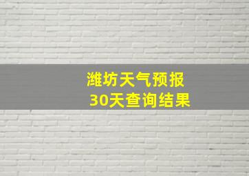 潍坊天气预报30天查询结果