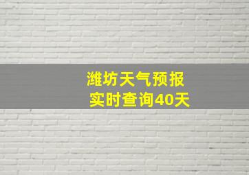 潍坊天气预报实时查询40天