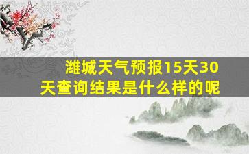 潍城天气预报15天30天查询结果是什么样的呢