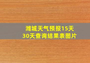 潍城天气预报15天30天查询结果表图片