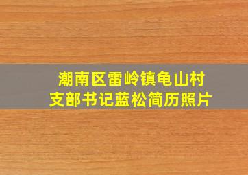 潮南区雷岭镇龟山村支部书记蓝松简历照片