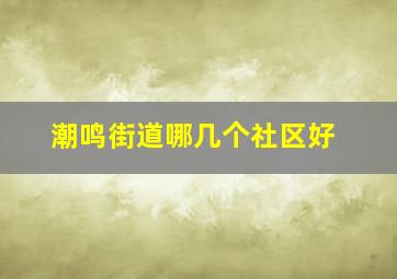 潮鸣街道哪几个社区好