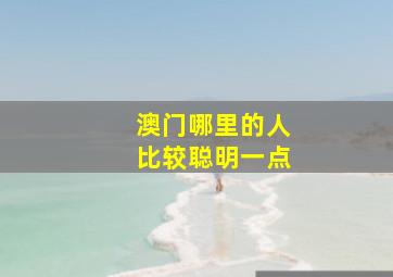 澳门哪里的人比较聪明一点