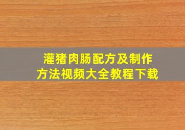 灌猪肉肠配方及制作方法视频大全教程下载