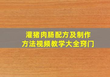 灌猪肉肠配方及制作方法视频教学大全窍门