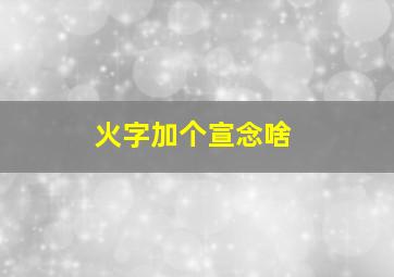 火字加个宣念啥