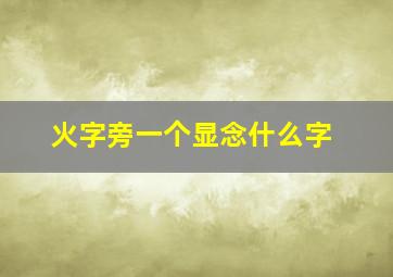 火字旁一个显念什么字