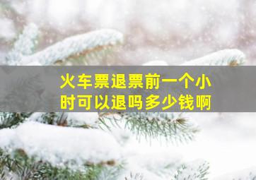 火车票退票前一个小时可以退吗多少钱啊