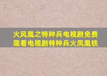 火风凰之特种兵电视剧免费观看电视剧特种兵火凤凰铁