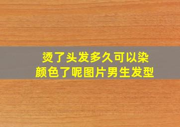 烫了头发多久可以染颜色了呢图片男生发型