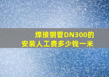 焊接钢管DN300的安装人工费多少钱一米