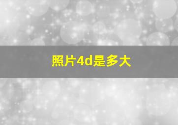 照片4d是多大