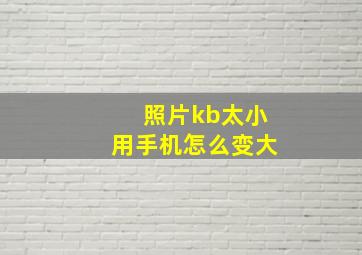 照片kb太小用手机怎么变大