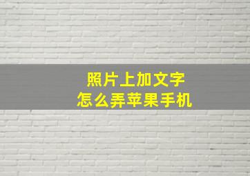 照片上加文字怎么弄苹果手机