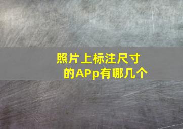 照片上标注尺寸的APp有哪几个