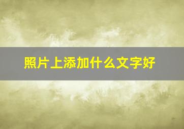 照片上添加什么文字好