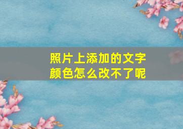 照片上添加的文字颜色怎么改不了呢