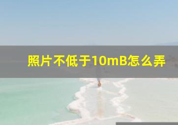 照片不低于10mB怎么弄