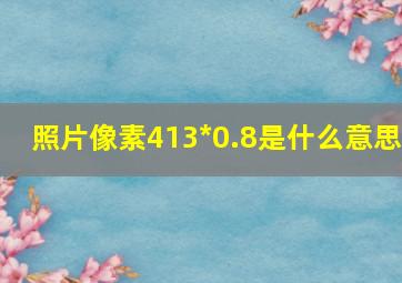 照片像素413*0.8是什么意思