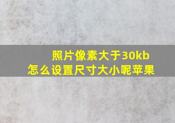 照片像素大于30kb怎么设置尺寸大小呢苹果