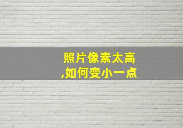 照片像素太高,如何变小一点