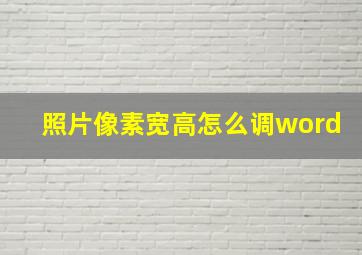 照片像素宽高怎么调word