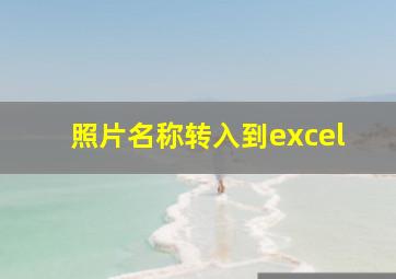 照片名称转入到excel