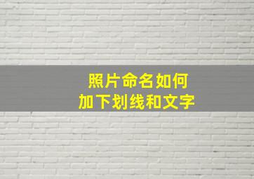 照片命名如何加下划线和文字