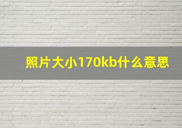 照片大小170kb什么意思