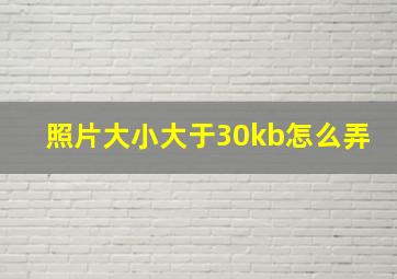 照片大小大于30kb怎么弄