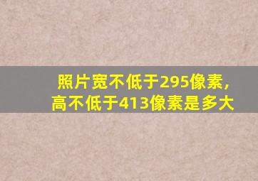 照片宽不低于295像素,高不低于413像素是多大