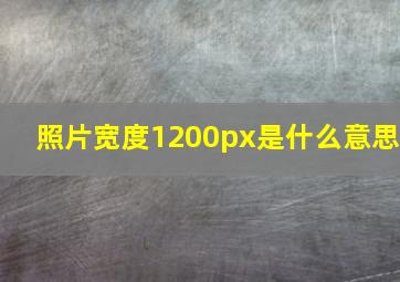 照片宽度1200px是什么意思