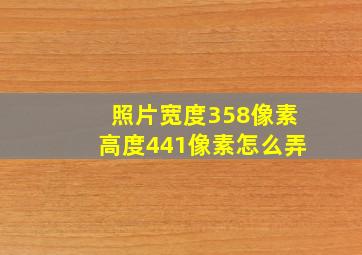 照片宽度358像素高度441像素怎么弄