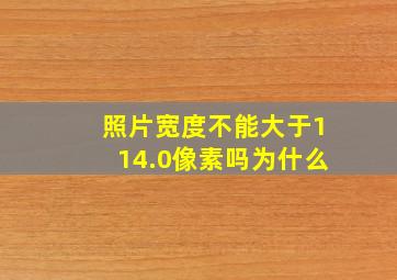 照片宽度不能大于114.0像素吗为什么