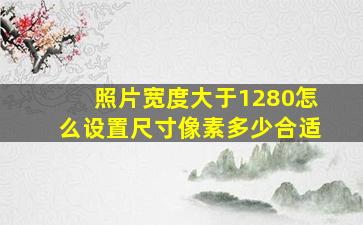 照片宽度大于1280怎么设置尺寸像素多少合适