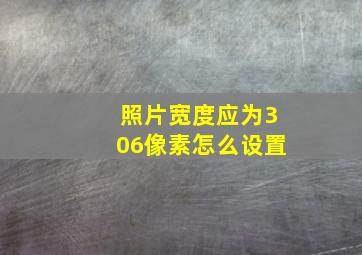 照片宽度应为306像素怎么设置