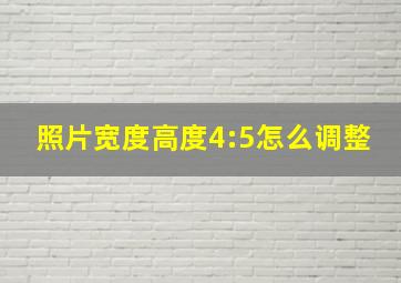 照片宽度高度4:5怎么调整