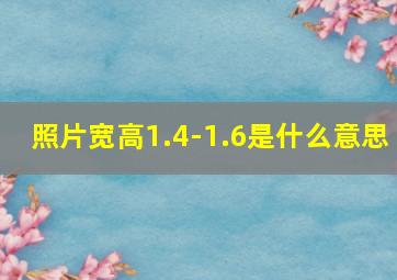 照片宽高1.4-1.6是什么意思