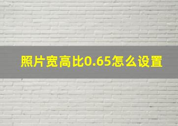 照片宽高比0.65怎么设置