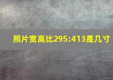 照片宽高比295:413是几寸