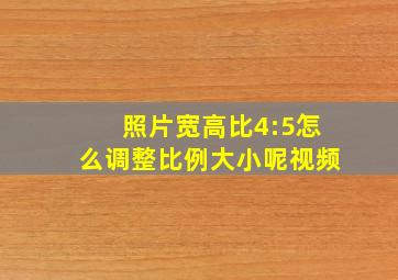 照片宽高比4:5怎么调整比例大小呢视频