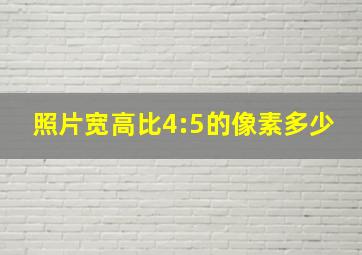 照片宽高比4:5的像素多少