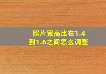 照片宽高比在1.4到1.6之间怎么调整