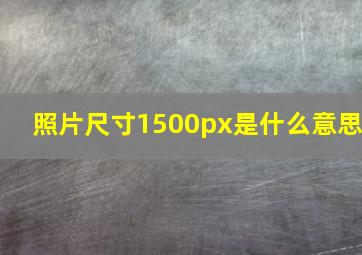 照片尺寸1500px是什么意思