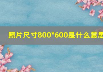 照片尺寸800*600是什么意思