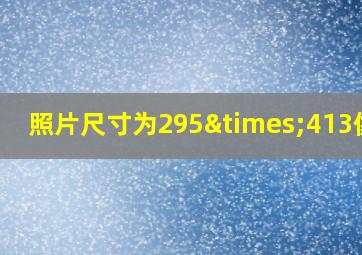 照片尺寸为295×413像素