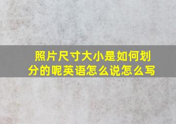 照片尺寸大小是如何划分的呢英语怎么说怎么写