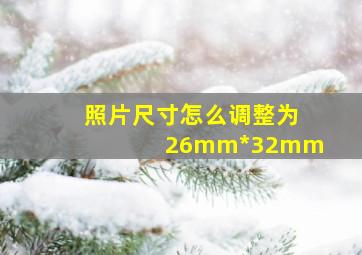 照片尺寸怎么调整为26mm*32mm